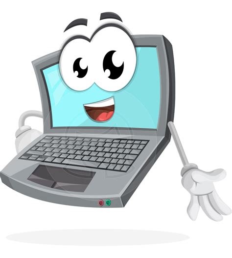 Computer Cartoon Vector Character AKA Topper the Friendly Laptop | GraphicMama