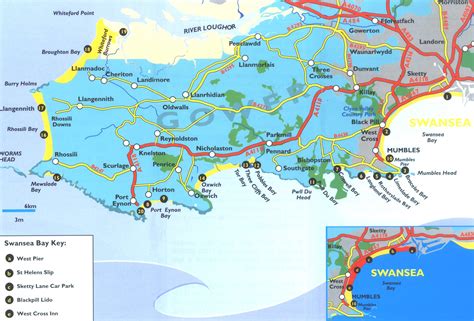 Swansea Area Tourist Map - Swansea • mappery