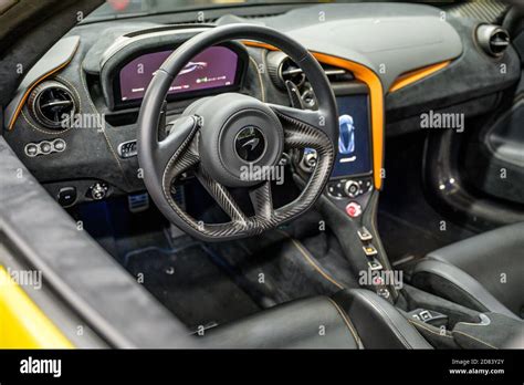 06.09.2018 interior of McLaren 720S spider hypercar super sportscar Stock Photo - Alamy