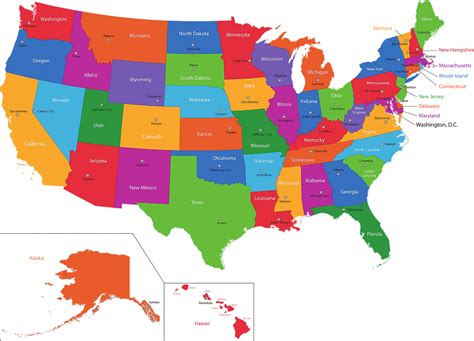 Usa Map States And Capitals