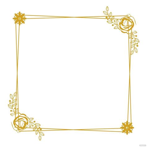 Floral Gold Frame Clipart in Illustrator - Download | Template.net