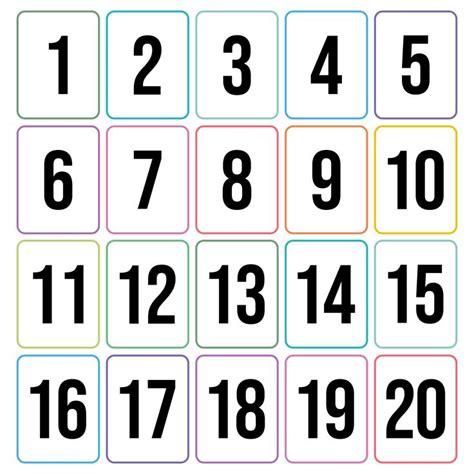 the numbers are arranged in different colors