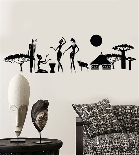 Vinyl Wall Decal Abstract Natives African Tribe Ethnic Style Stickers — Wallstickers4you