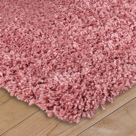 Pink Fluffy Rug Large Small Runner 4cm Long Pile for Bedroom Living Ro – Xrugs