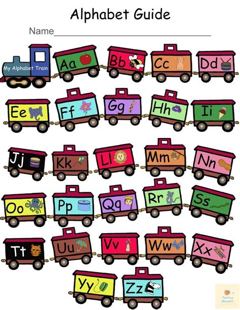 Worksheets for students to practice writing their alphabet. Includes 28 alphabet train ...