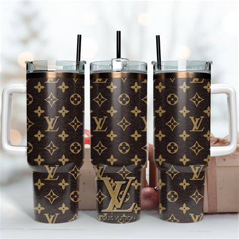 Louis Vuitton LV Logo Custom Stanley Quencher 40oz Stainless Steel Tumbler With Handle - Merchidea