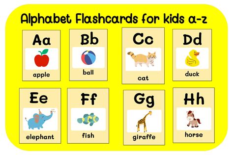 Alphabet Flashcards for Kids a-z Graphic by Foam-Design Store · Creative Fabrica