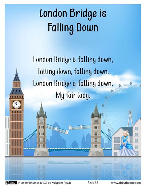 London Bridge is Falling Down Nursery Rhyme | Free Printable Papercraft Templates