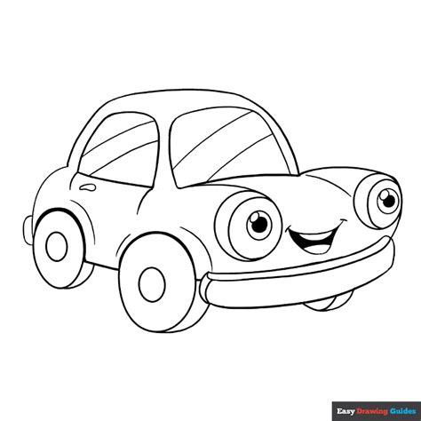 Cartoon Car Coloring Page | Easy Drawing Guides