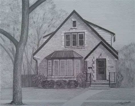 Custom Home Drawing From Photo House Pencil Sketch Art | Etsy