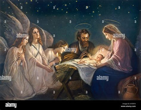 Joseph Mary Angels Stock Photo - Alamy