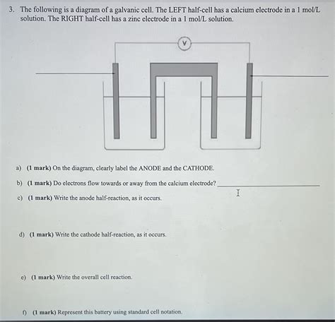 [Solved] 3. The following is a diagram of a galvanic cell. The LEFT... | Course Hero