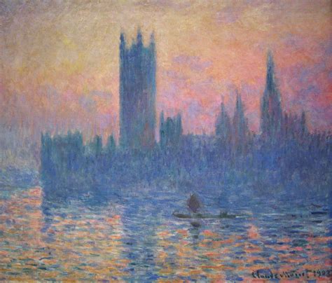 Great London Art: The Houses of Parliament at Sunset in 1903 by Claude Monet - Londontopia