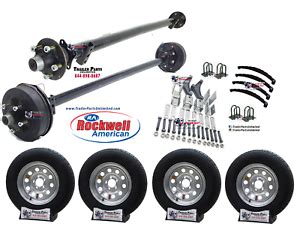 3500 LB 3.5K 5 LUG TANDEM TRAILER AXLE TIRE WHEEL KIT BUILD A TRAILER DEXTER | eBay