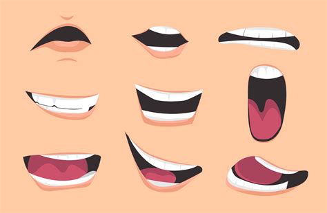 Cartoon mouth expressions set. Vector illustration. 342315 Vector Art at Vecteezy