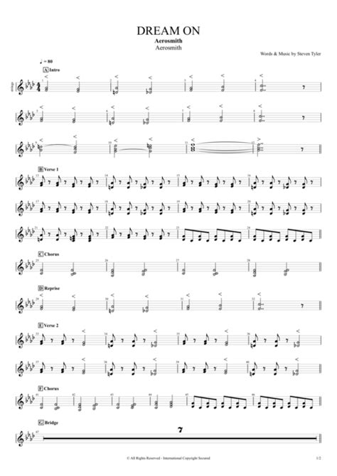 Dream On Tab by Aerosmith (Guitar Pro) - Full Score | mySongBook