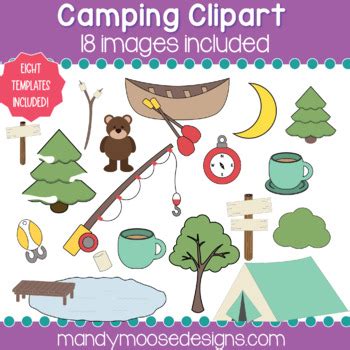 Camping & Fishing Clipart by Mandy Moose Designs | TPT