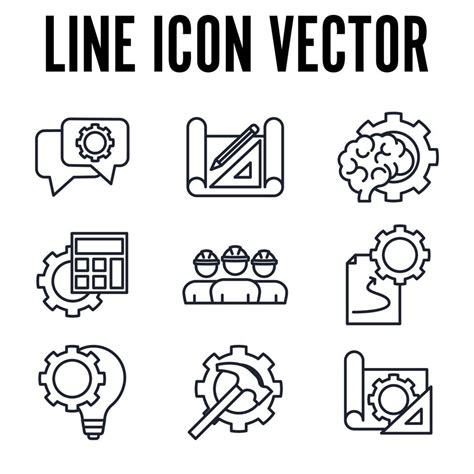 engineering set icon symbol template for graphic and web design collection logo vector ...