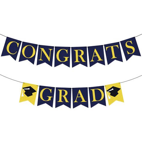 Buy KatchOn, Blue and Gold Congrats Grad Banner - 8 Feet, Felt Graduation Banner 2023 ...