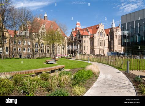 The Old Quadrangle buildings, Manchester University campus, Oxford Road, Manchester, England, UK ...