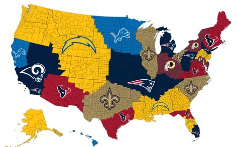 Current look at the NFL imperialism map : r/Chargers