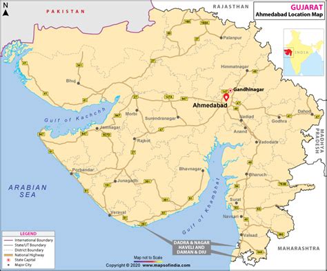 Ahmedabad In India Map