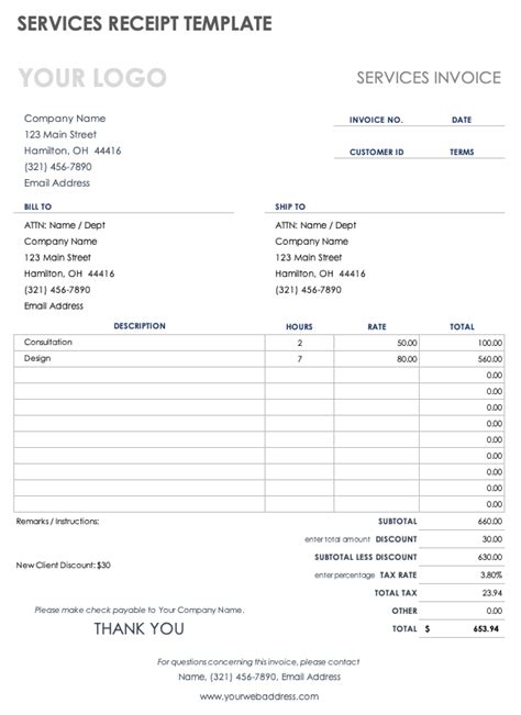 Download Free PDF Receipt Templates | Smartsheet