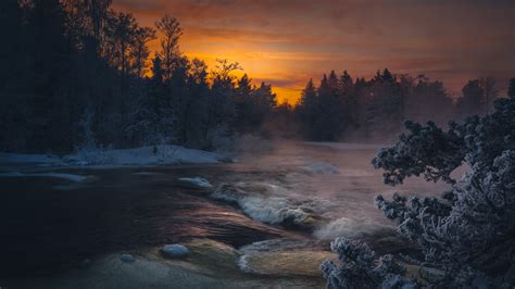 Dark Winter Lake Sunlight 4k, HD Nature, 4k Wallpapers, Images, Backgrounds, Photos and Pictures