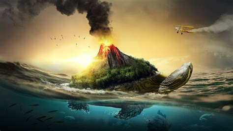 Turtle Volcano 4K Wallpapers | HD Wallpapers | ID #27396