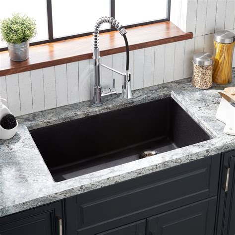 Black Granite Quartz Composite Undermount Kitchen Sink | Needlewoksinc