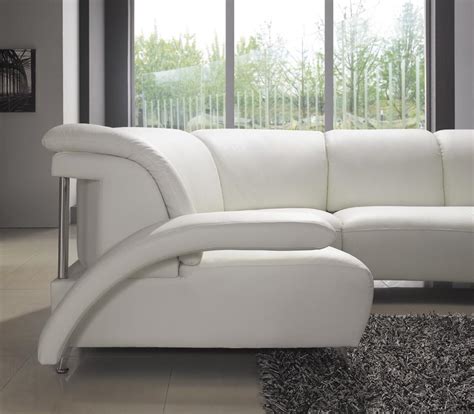 Modern White Leather Sectional Sofa 104 | Black Design Co