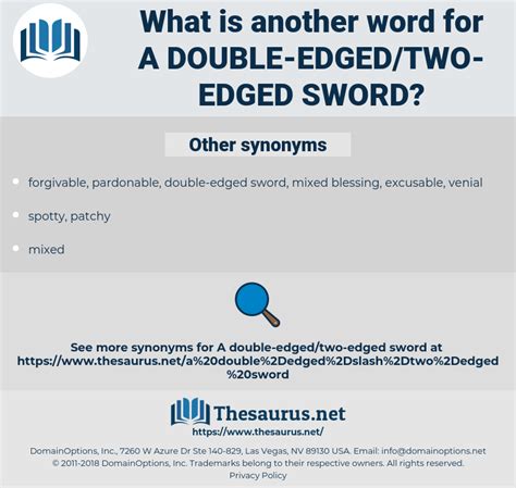 A DOUBLE-EDGED/TWO-EDGED SWORD: 19 Synonyms | Thesaurus.net