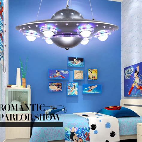 Colorful Remote Control UFO Spaceship Chandelier Children's Room Pendant lamp Bedroom Lights ...