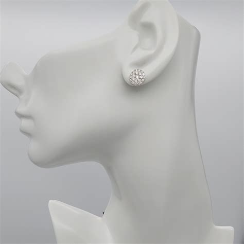 Diamond Pave’ “Low Set” Earrings – S & K Ltd.