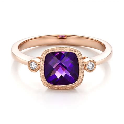 Amethyst and Diamond Rose Gold Ring #100453 Bellevue Seattle Joseph Jewelry