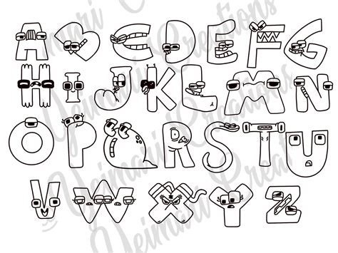 Alphabet Lore Coloring Page , Alphabet Lore Outline Png File - Etsy | Lettering alphabet, Letter ...