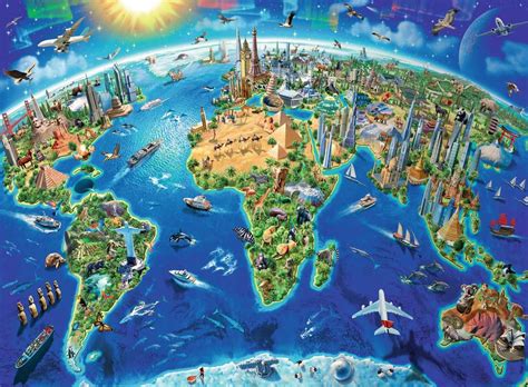 World Landmarks Map | Children's Puzzles | Jigsaw Puzzles | Products | World Landmarks Map