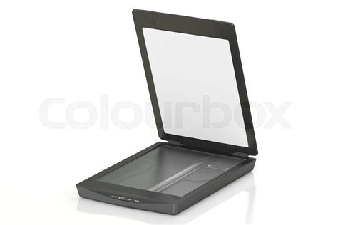 black flatbed scanner, 3D rendering | Stock image | Colourbox