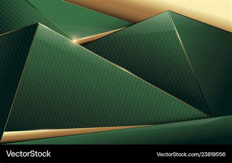 Abstract polygonal pattern luxury green and gold Vector Image