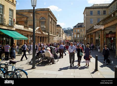 busy stall street shopping street in the city centre of Bath England UK Stock Photo - Alamy