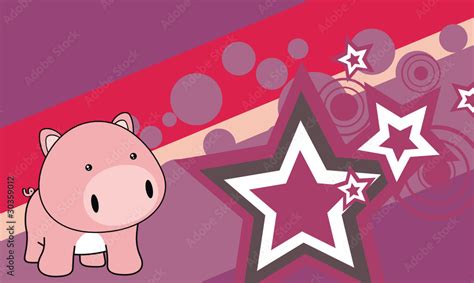 pig baby cartoon background Stock Vector | Adobe Stock