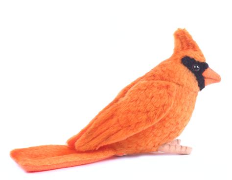 Soft Toy Bird, Orange Cardinal by Hansa (9cm.L) 5518 | Lincrafts