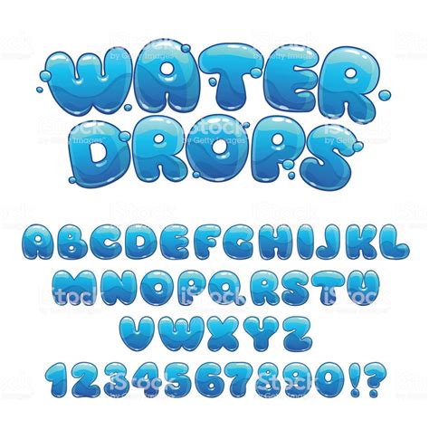 Cartoon water drops font, funny blue alphabet, vector water letters... | Tipos de letras, Tipos ...