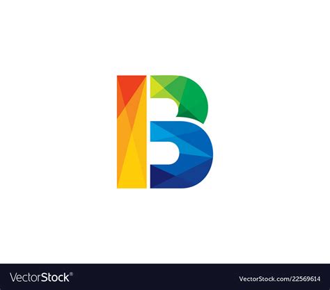 B colorful letter logo icon design Royalty Free Vector Image