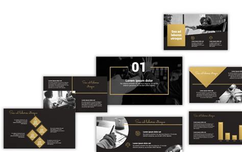 Sydney Black and Gold Free PowerPoint Template | Slides Gallery