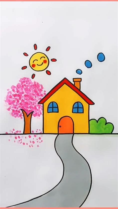 Learn how to draw a house in colored pencil – Artofit