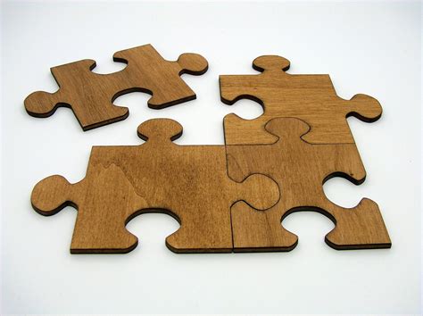 Wooden Jigsaw Puzzle Coasters set by InvenioCrafts on Etsy