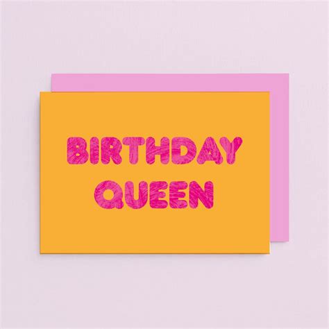 Birthday Queen Card Birthday Cards for Her Modern Cards - Etsy