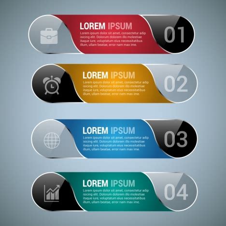 Infographic design sets shiny colored horizontal style vectors stock in format for free download ...