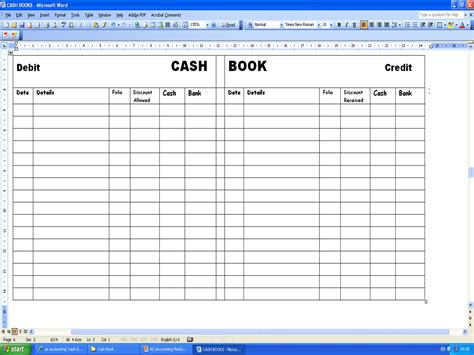 Free Excel Bookkeeping Spreadsheet regarding 007 Free Excel Accounting Templates Small Business ...